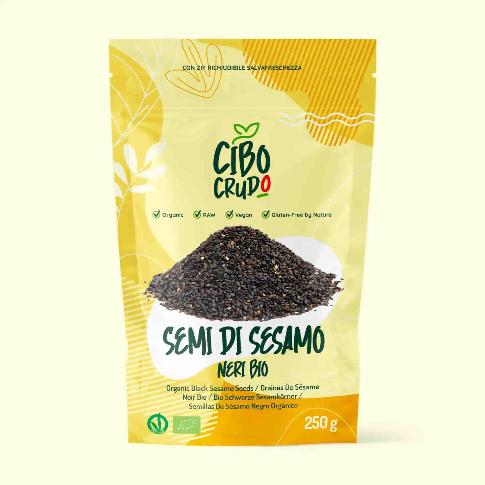Semi Di Sesamo Nero Bio e Crudi - 250 gr